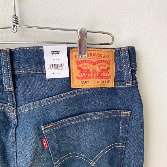 NWT Levi's Men's 514 STRAIGHT FIT FLEX JEANS Stretch Burch Dark Wash Size 32x34 - Picture 11 of 11